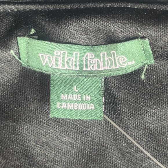 Wild Fable Floral Flocked Mini Dress Womens Large Black New - Picture 6 of 10